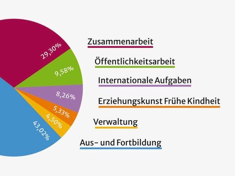 Tortendiagramm zur Verwendung der Mitgliedsbeiträge (Stand: Rechenschaftsbericht November 2025): Den größten Anteil nimmt „Aus- und Fortbildung